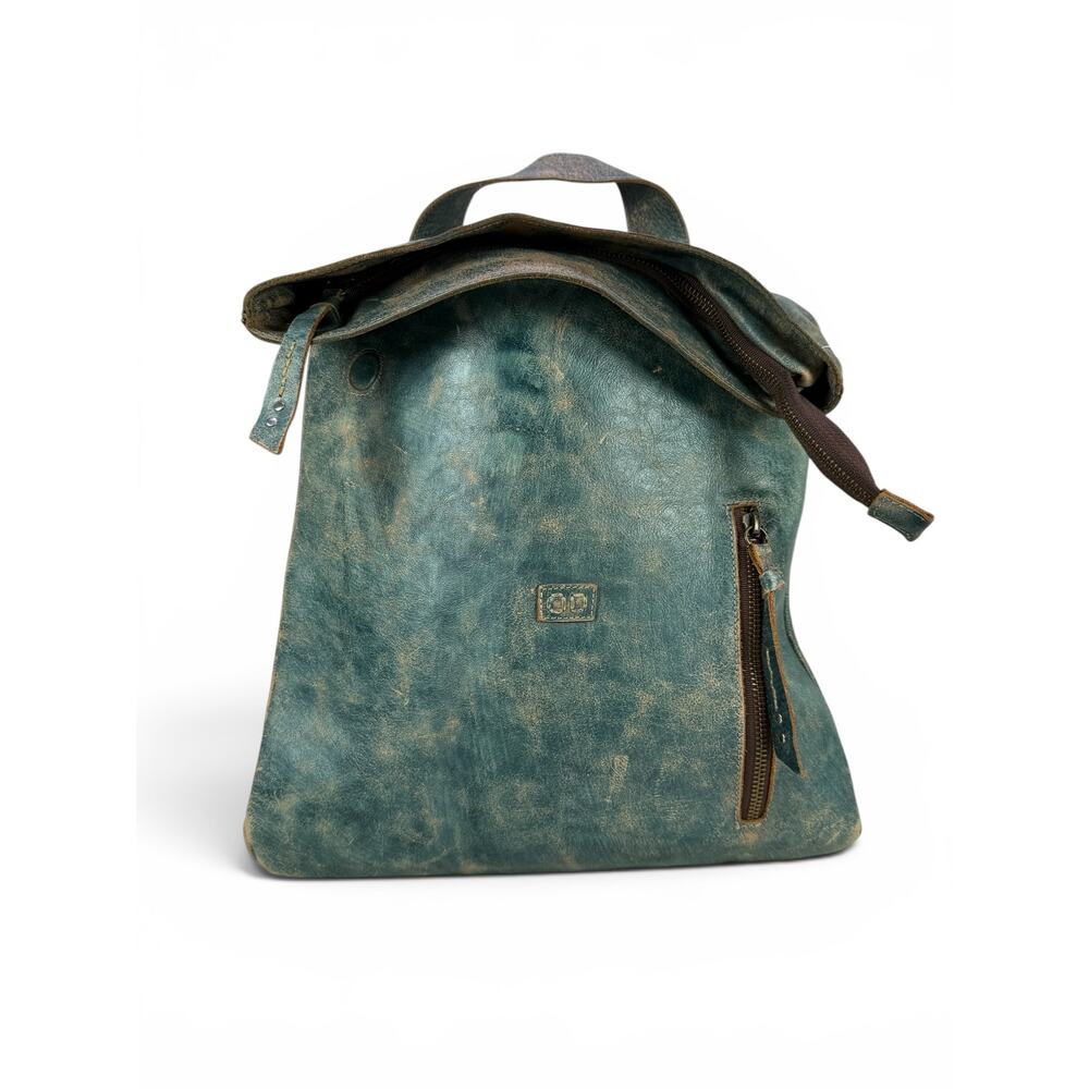 Bed Stu Howie Leather Backpack Distressed Green Laptop Travel Bag Handmade - Picture 3 of 12